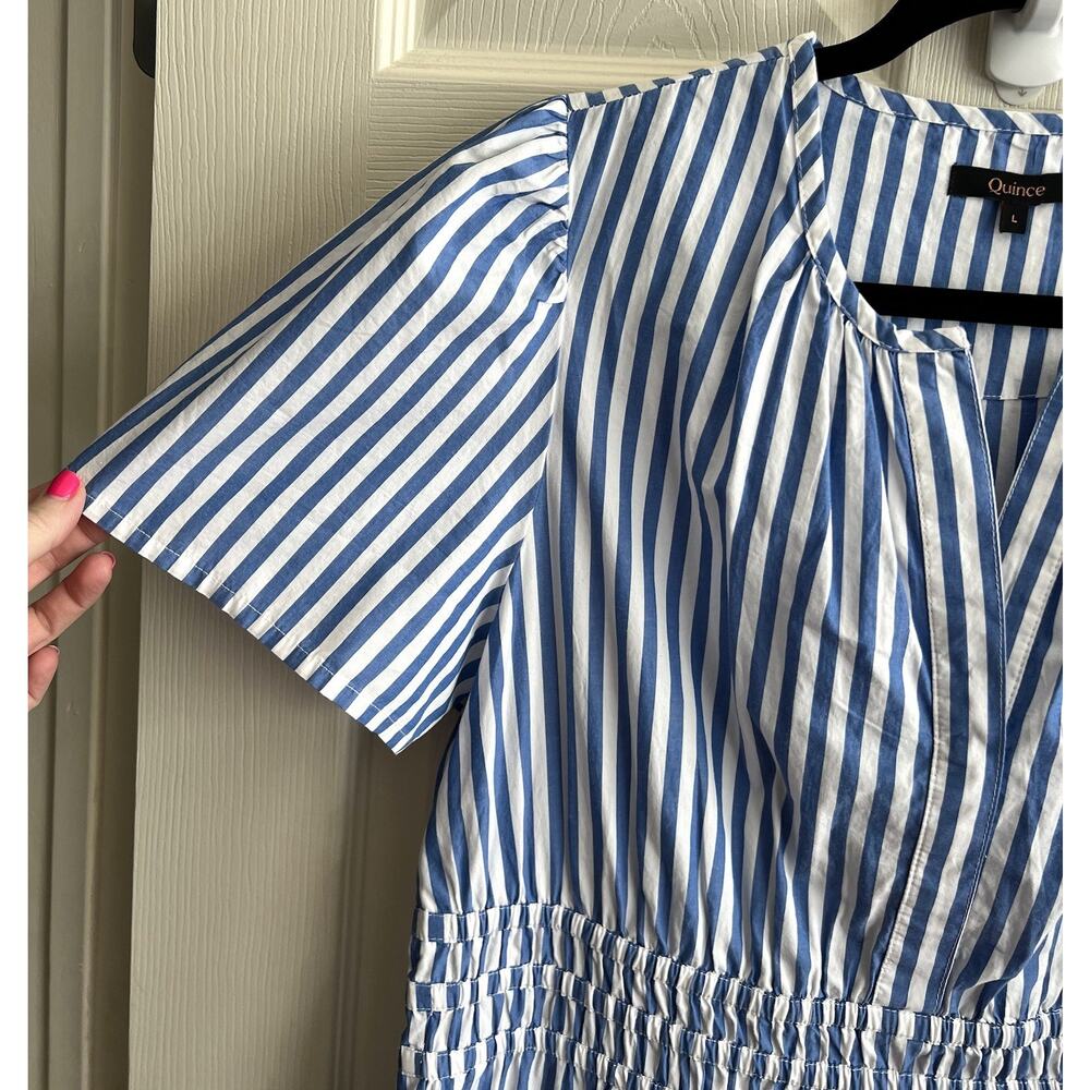 Quince Blue and White Striped Maxi Dress - Picture 4 of 13